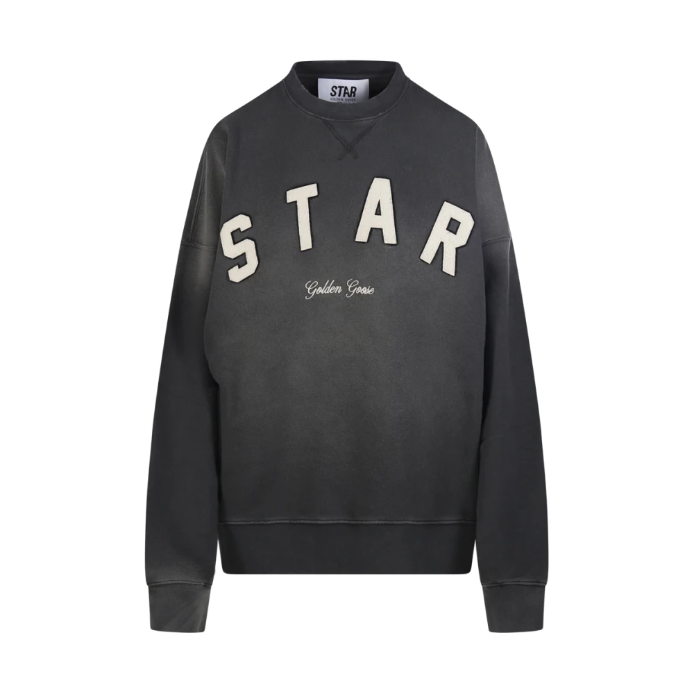 Golden Goose Women's Gray Sweatshirts, M, Boxi Crewneck Sweatshirt