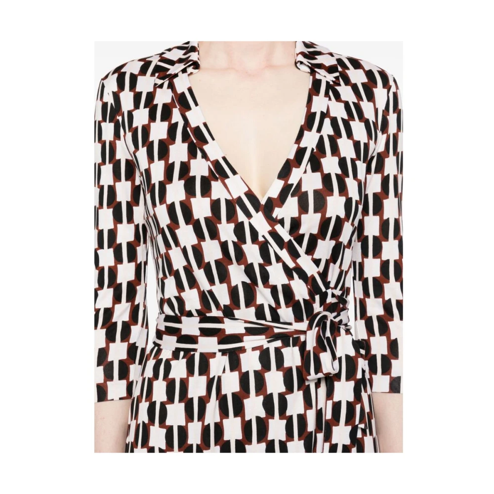 Diane Von Furstenberg Geometrisch Print Wikkeljurk Multicolor Dames