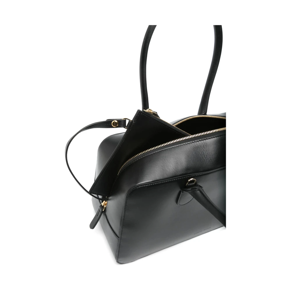 Loulou Studio Zwarte Rits Bovenhandvat Schoudertas Black Dames
