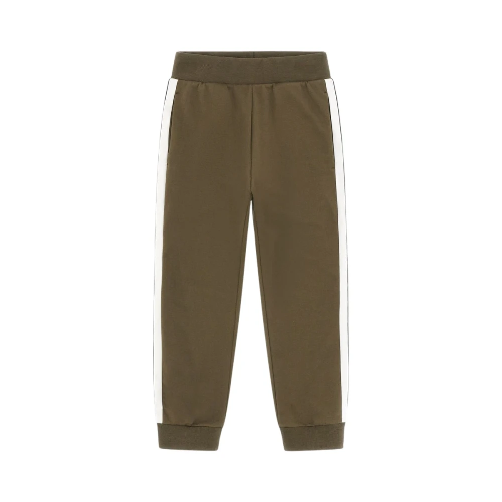 Roberto Cavalli Green Sweatpants, Male, 4 Y, Contrast Side Bands Cotton Joggers