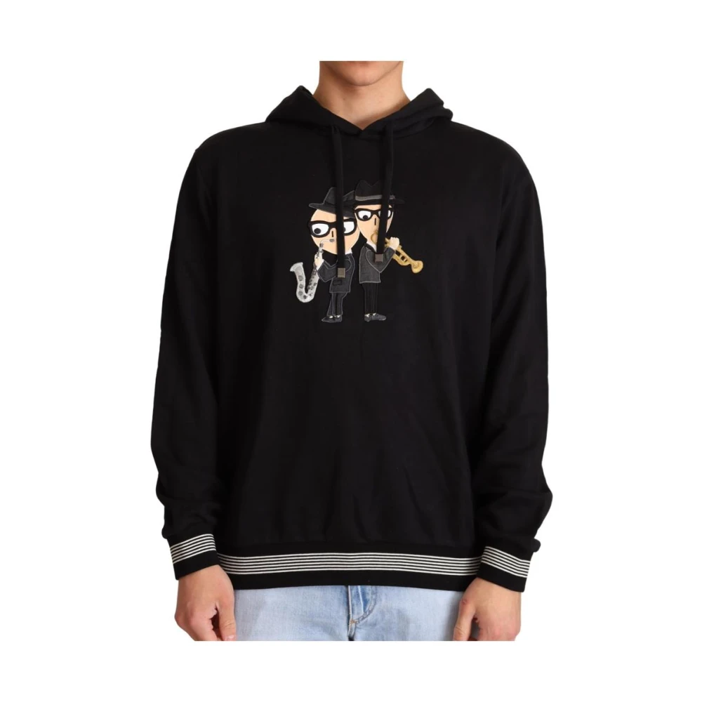 Dolce & Gabbana Men's Black Dolce Gabbana Pullover Sweater With Dgfamily Motive