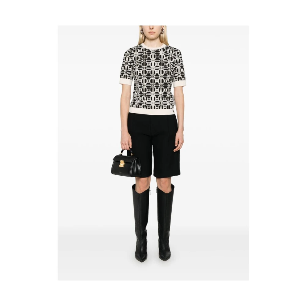 Elisabetta Franchi Gebreide Jacquard Ronde Hals Sweater Multicolor Dames