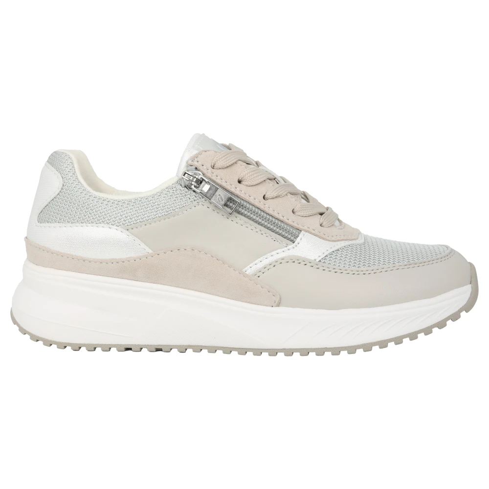 Waldläufer Wijde pasvorm veter-zip sneaker Dames Schoenen Grijs