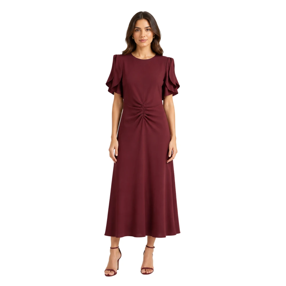 Victoria Beckham Red Dresses Bordeaux - Female - Midi Dresses - 3XS - Dresses