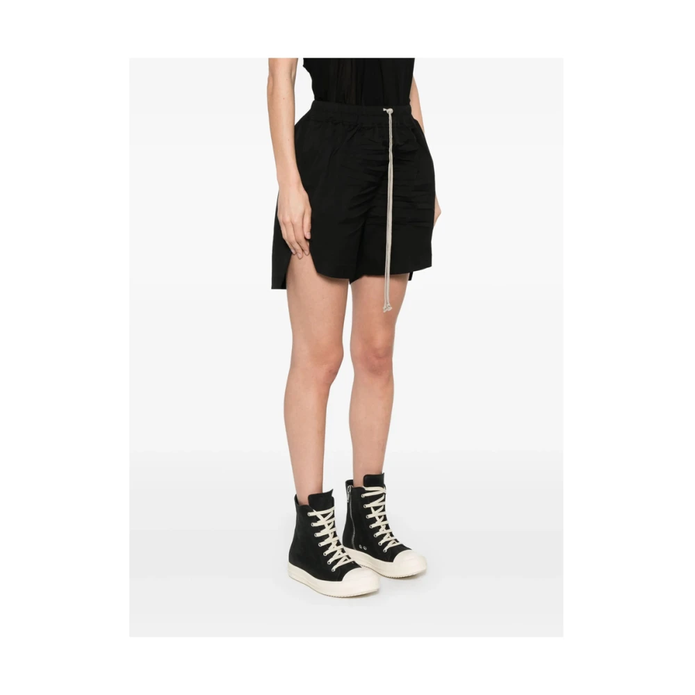Rick Owens Zwarte Elastische Trekkoord Taille Zijgleuf Black Dames