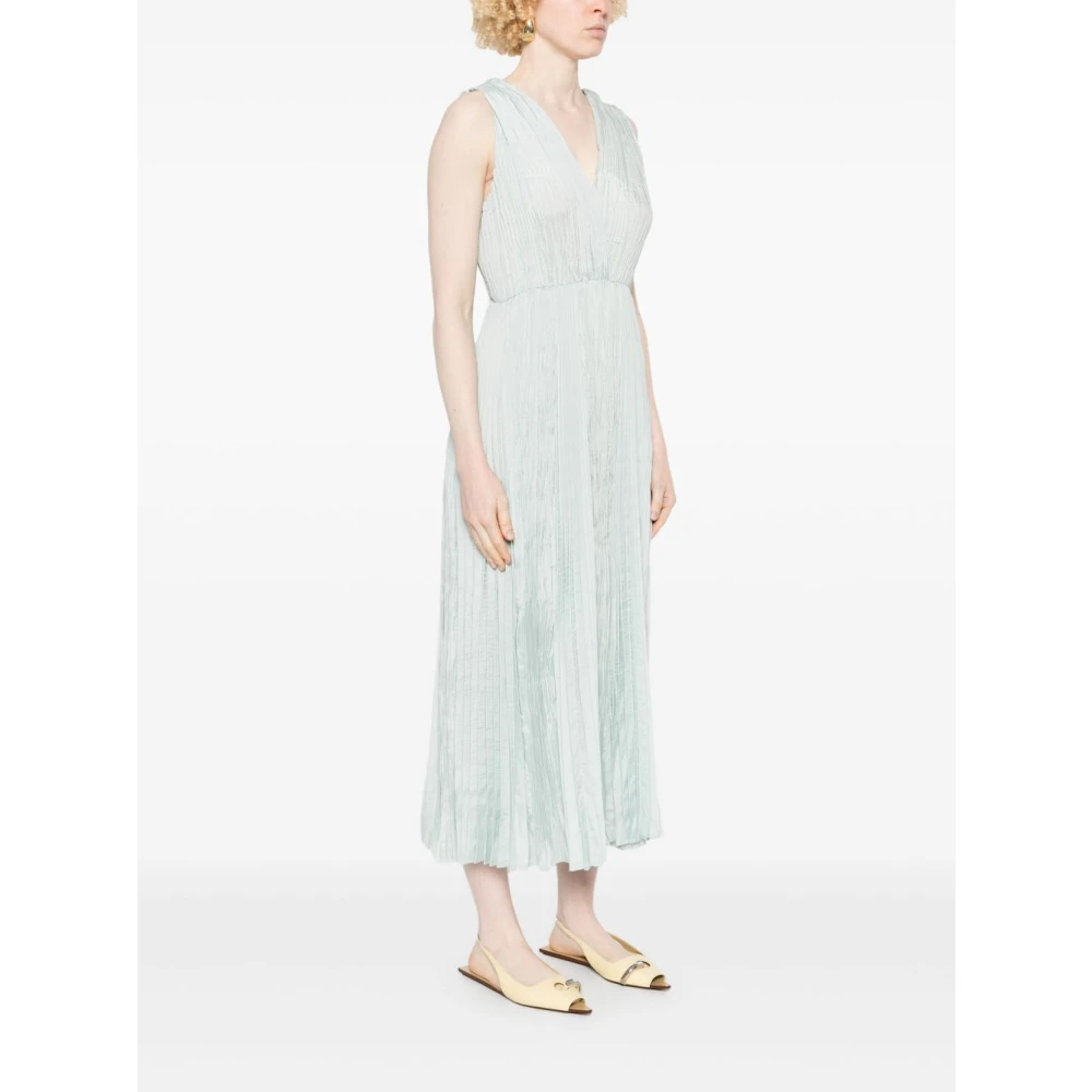 Forte Pastelblauwe Diepe V-hals Jurk Blue Dames