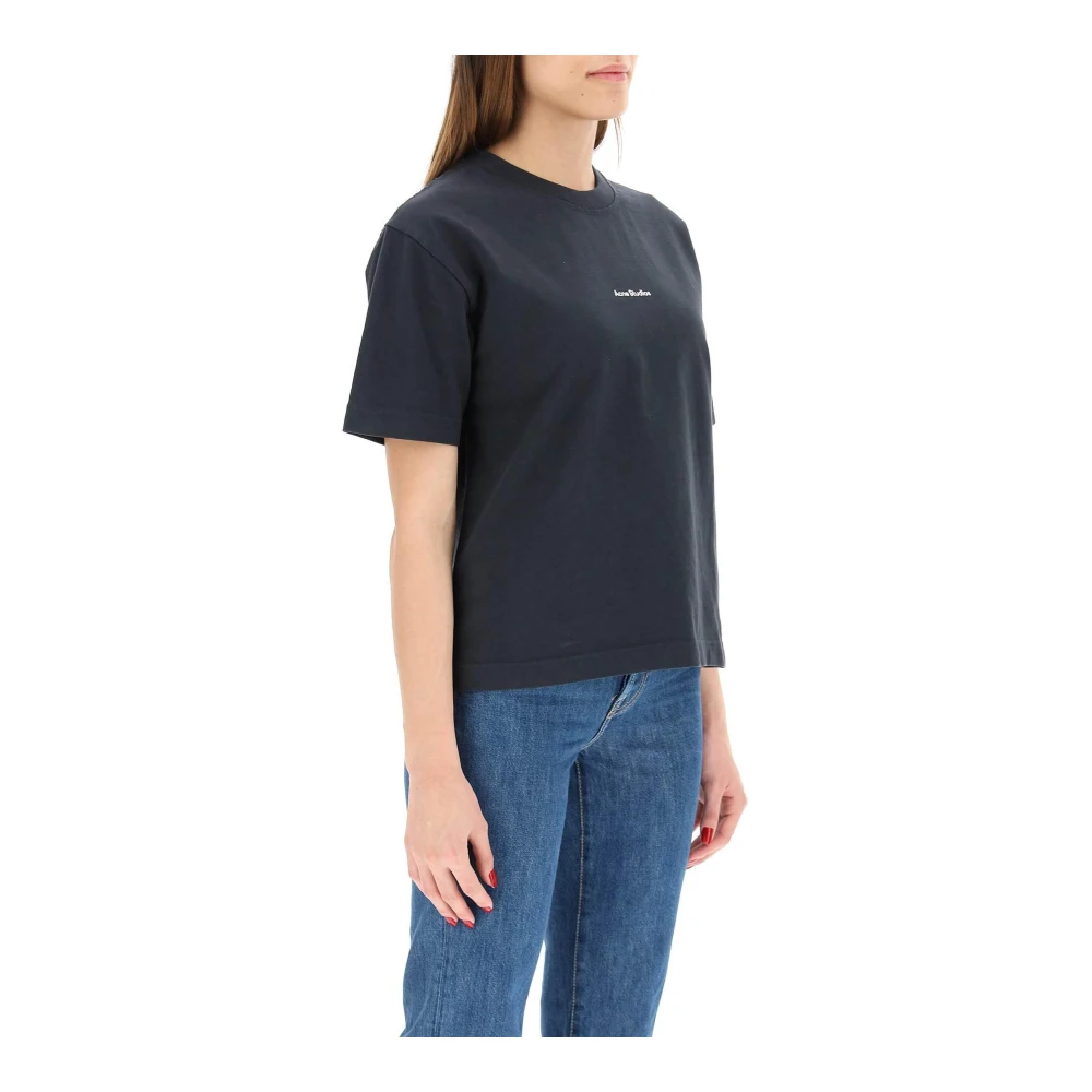 Acne Studios Logo Print T-Shirt Black Dames