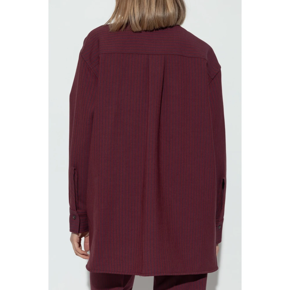 Salvatore Ferragamo Wijdvallend shirt met een gestreept patroon Red Dames