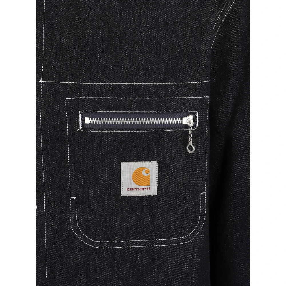 Junya Watanabe Denim Knoopjas met Logo Blue Heren