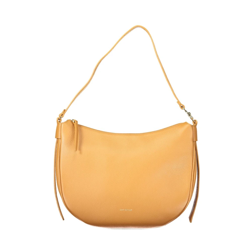 Coccinelle Vrouw Oranje Tassen Dames, One Size, Bruin Leren Schoudertas Met Interne Zak