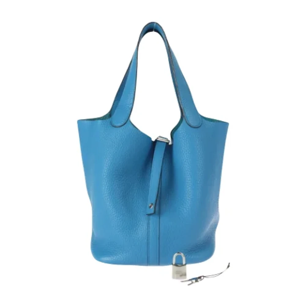 Hermès Vintage Pre-owned Leather handbags Blue Dames