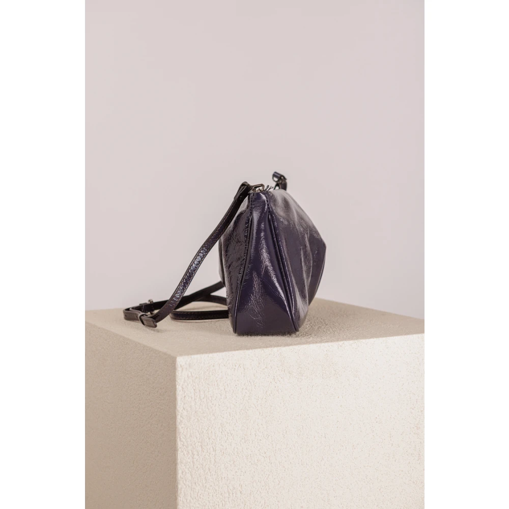 Gianni Chiarini Lakleren Clutch Schoudertas met Ritsvak Purple Dames