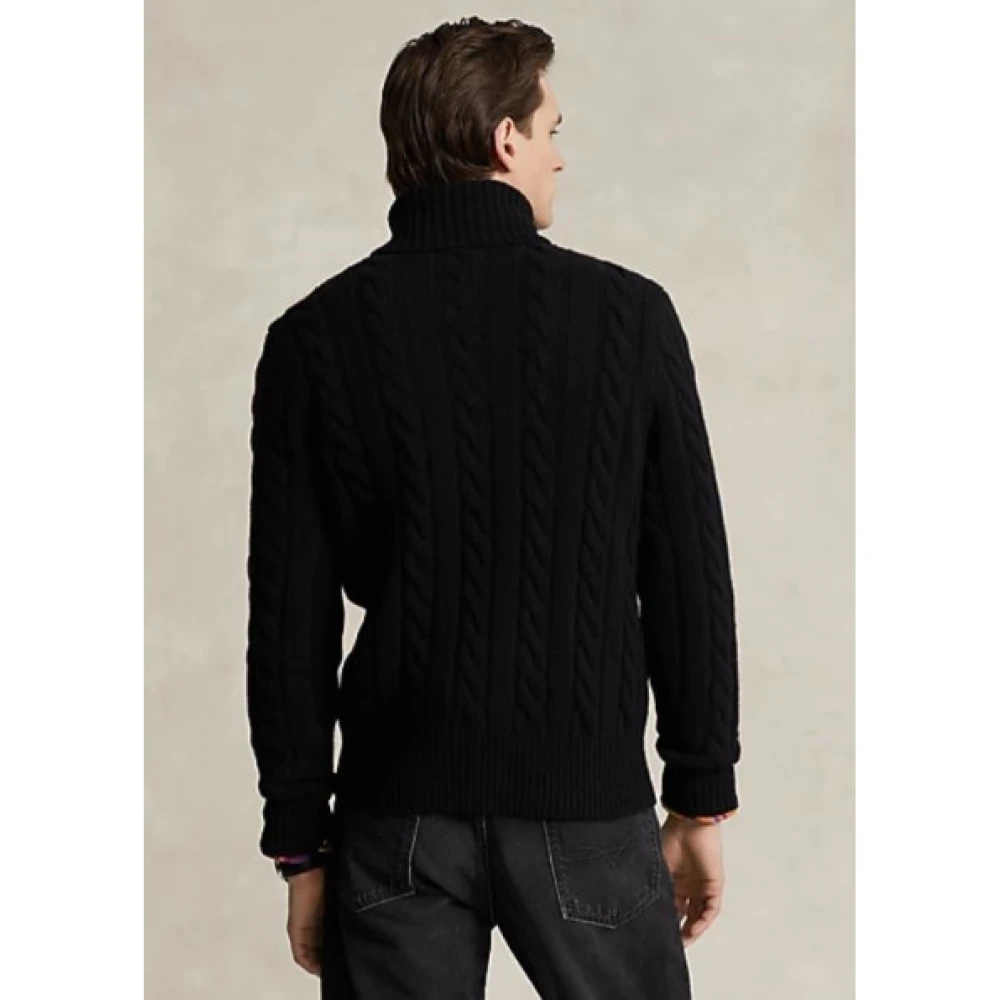 Polo Ralph Lauren Gebreide Coltrui met Twists Black Heren