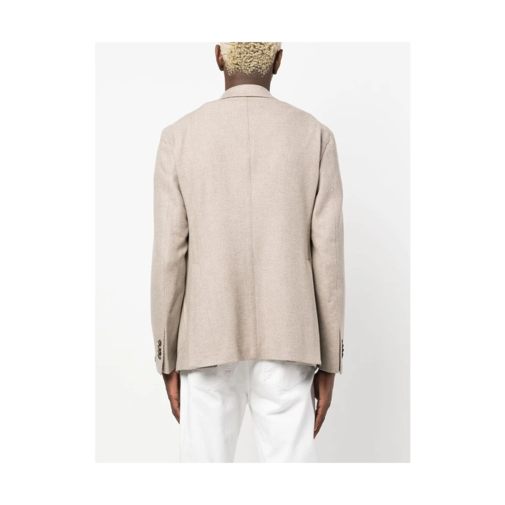Tagliatore Beige Wolblend Blazer Beige Heren