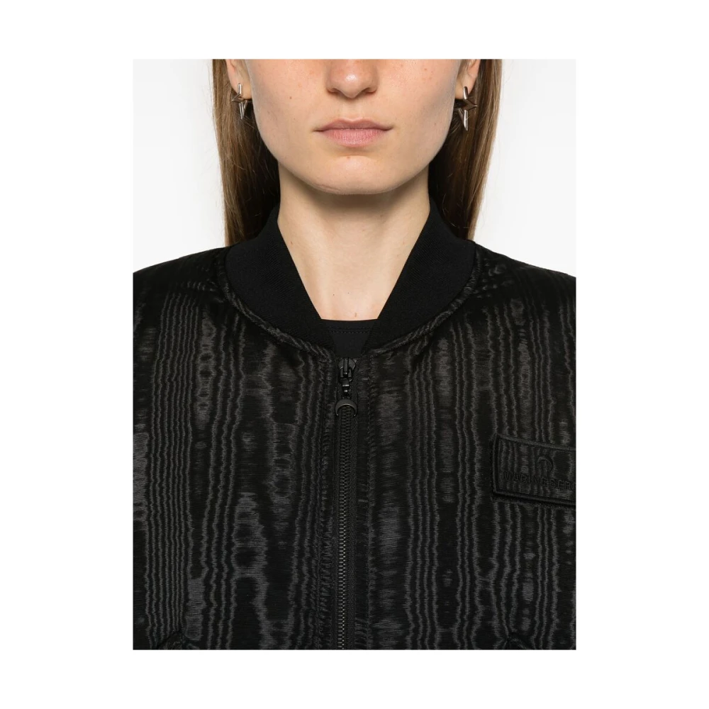 Marine Serre Zwart Gewatteerd Moire-effect Buitenkleding Black Heren