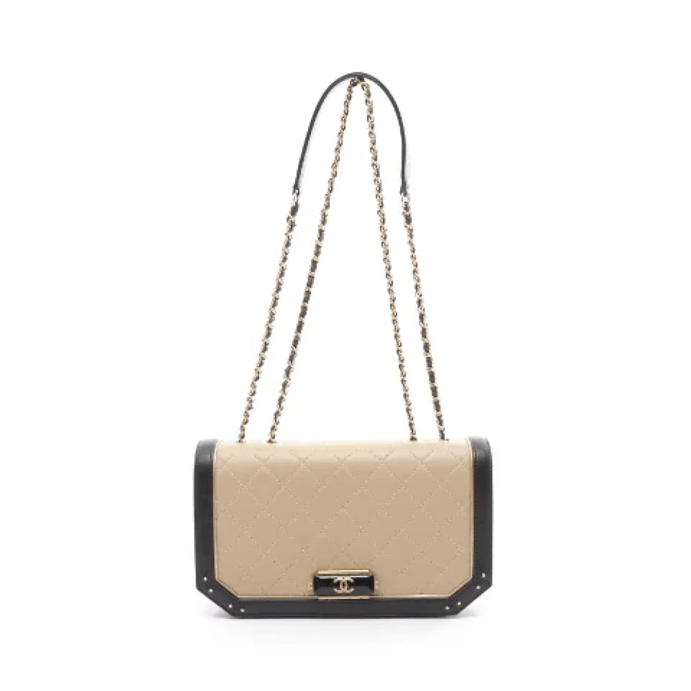 Chanel Vintage Pre-owned Leather crossbody-bags Beige Dames