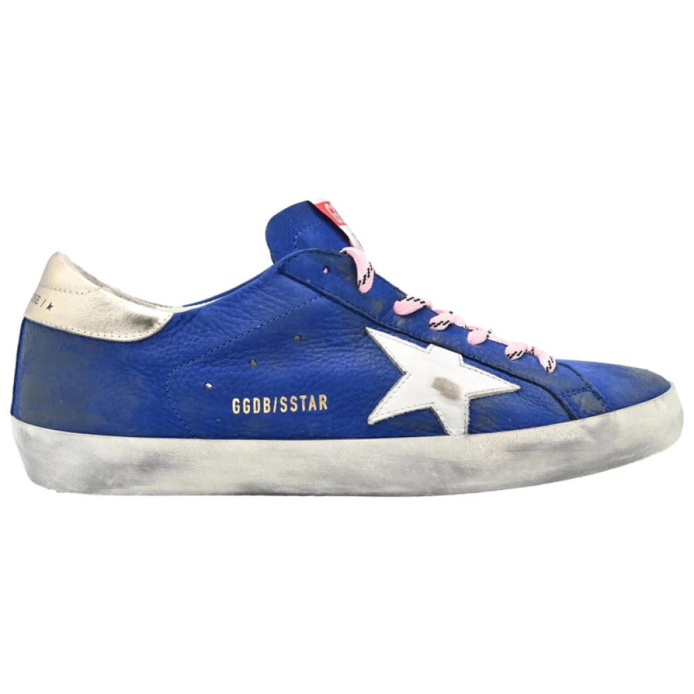 Golden Goose Blå och vita Superstar sneakers Blue, Herr