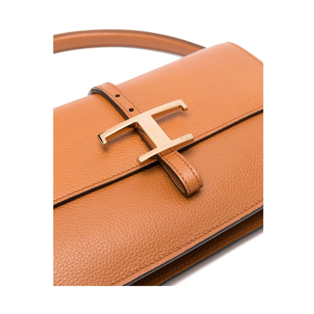 TOD'S Cognac Bruine Schoudertas met Overslag Brown Dames