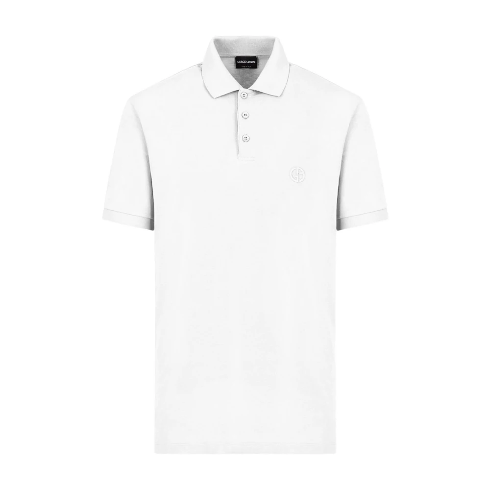 Giorgio Armani Stretch Cotton Piqué Polo Shirt - Male - Polo Shirts - White - Xl - Tops