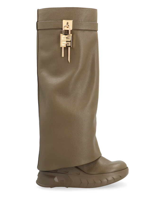 biker-leather-ankle-boots-with-padlock