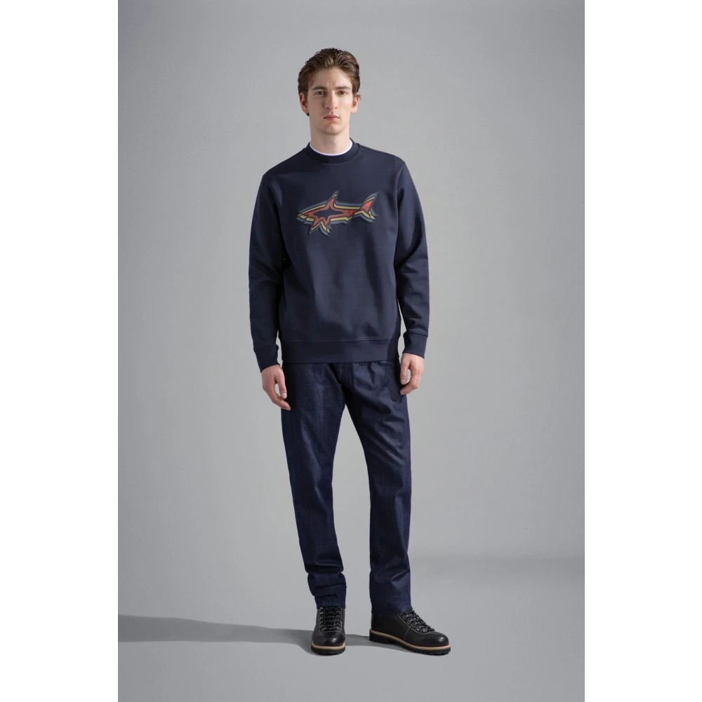 PAUL & SHARK Navy Katoenmix Regular Fit Sweatshirt Blue Heren