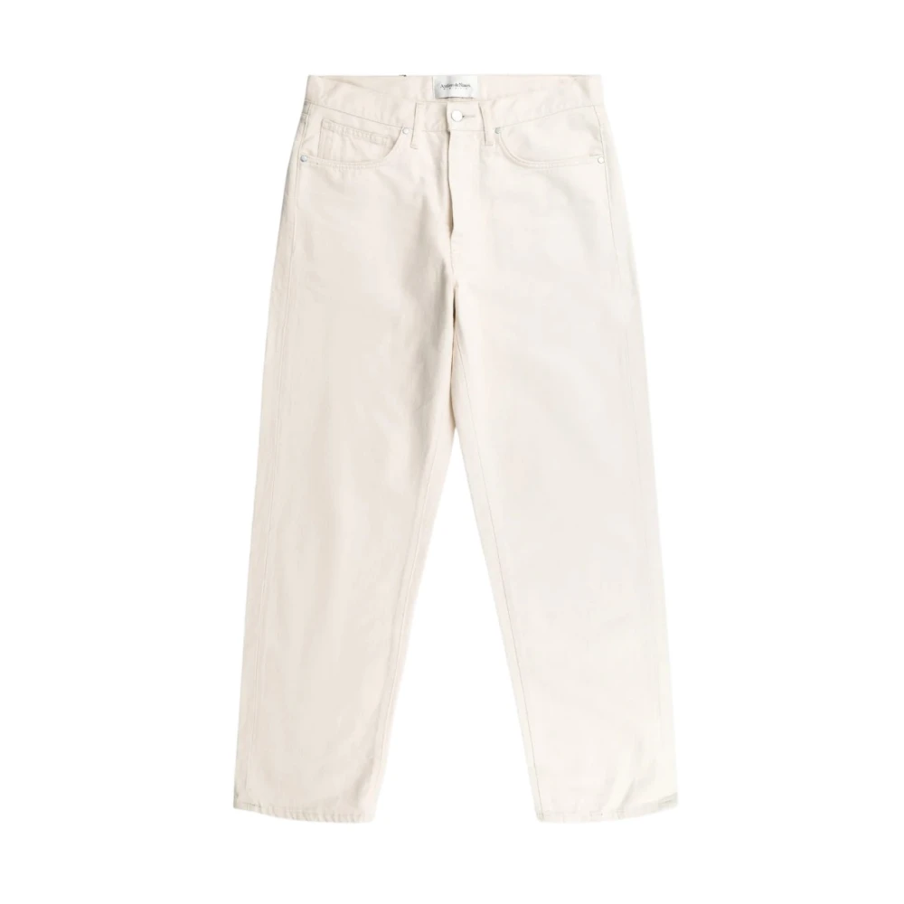 Ateliers De Nîmes Men's Beige Straight Fit Jeans, W31, Wide Fit Denim Jeans