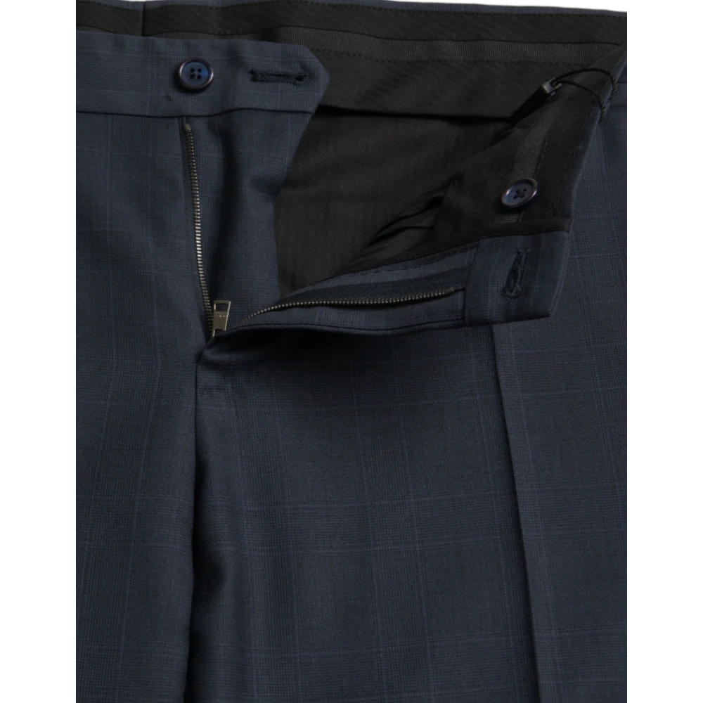 Dolce & Gabbana Blauwe Wol Heren Skinny Jurk Broek Blue Heren