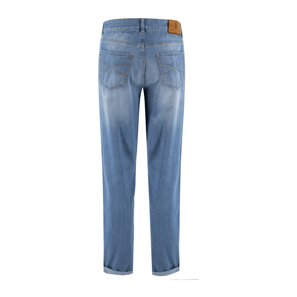 BRUNELLO CUCINELLI Klassieke Denim Five-Pocket Broek Blue Heren