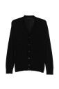 black-knitwear-cardigan-v-neck-ribbed-trims