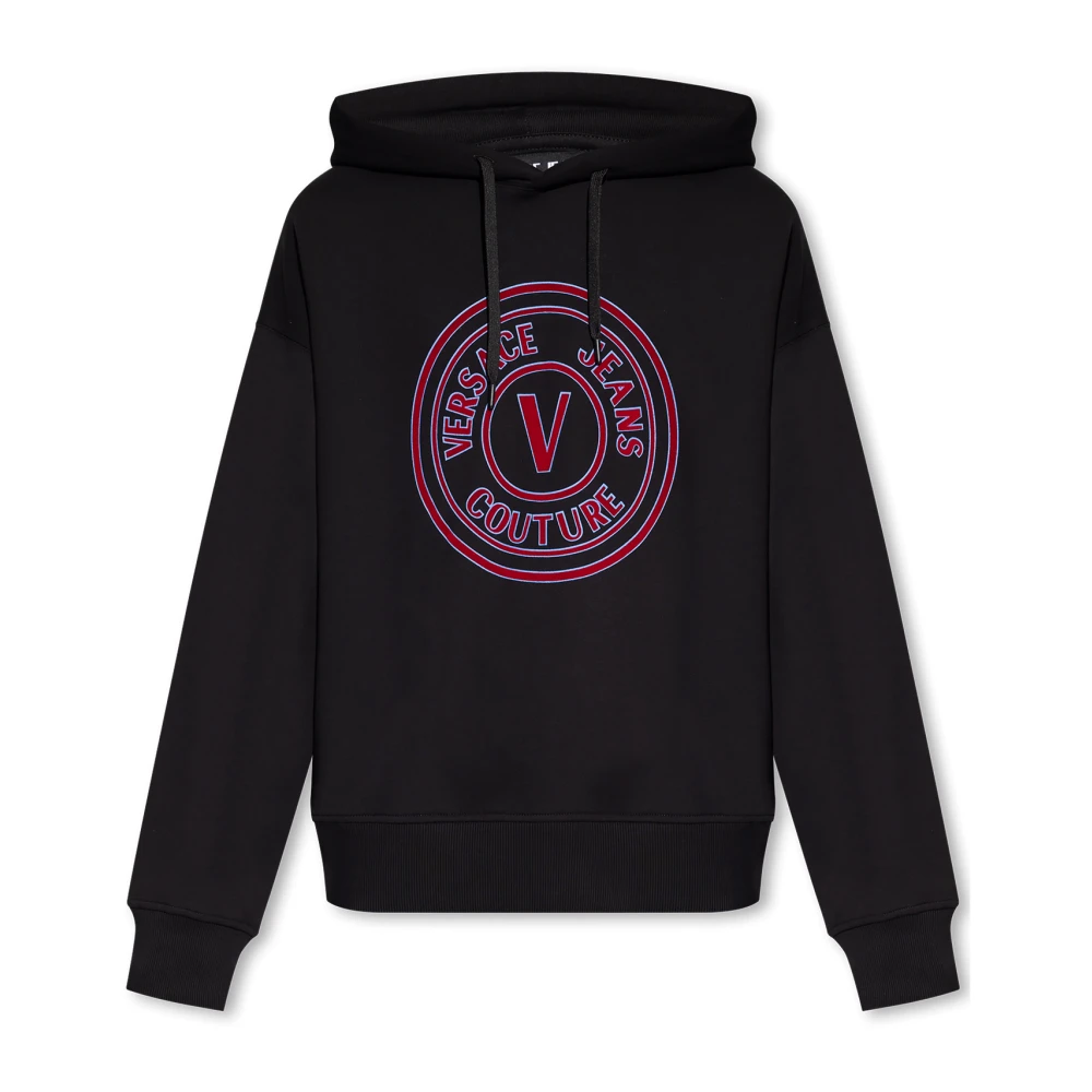 Versace Jeans Couture Men's Black Hoodies, S, Printed Hoodie