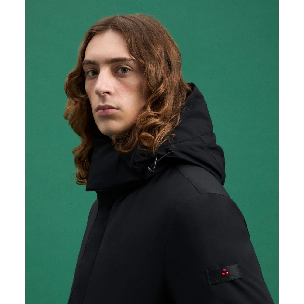 Peuterey Waterafstotende trenchcoat met capuchon Black Heren