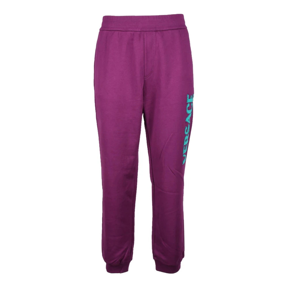 Versace Katoenen Collectie Broek Purple Heren