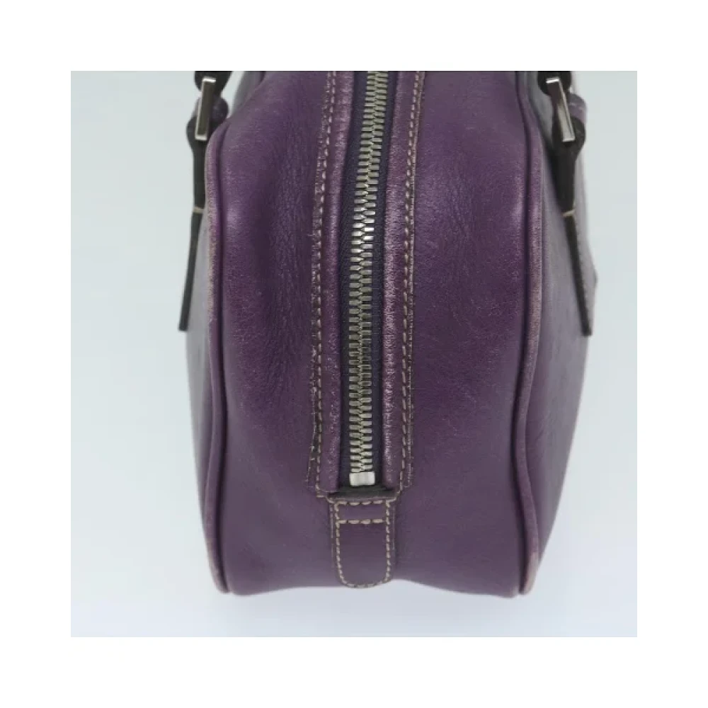 Burberry Vintage Pre-owned Leather shoulder-bags Purple Dames