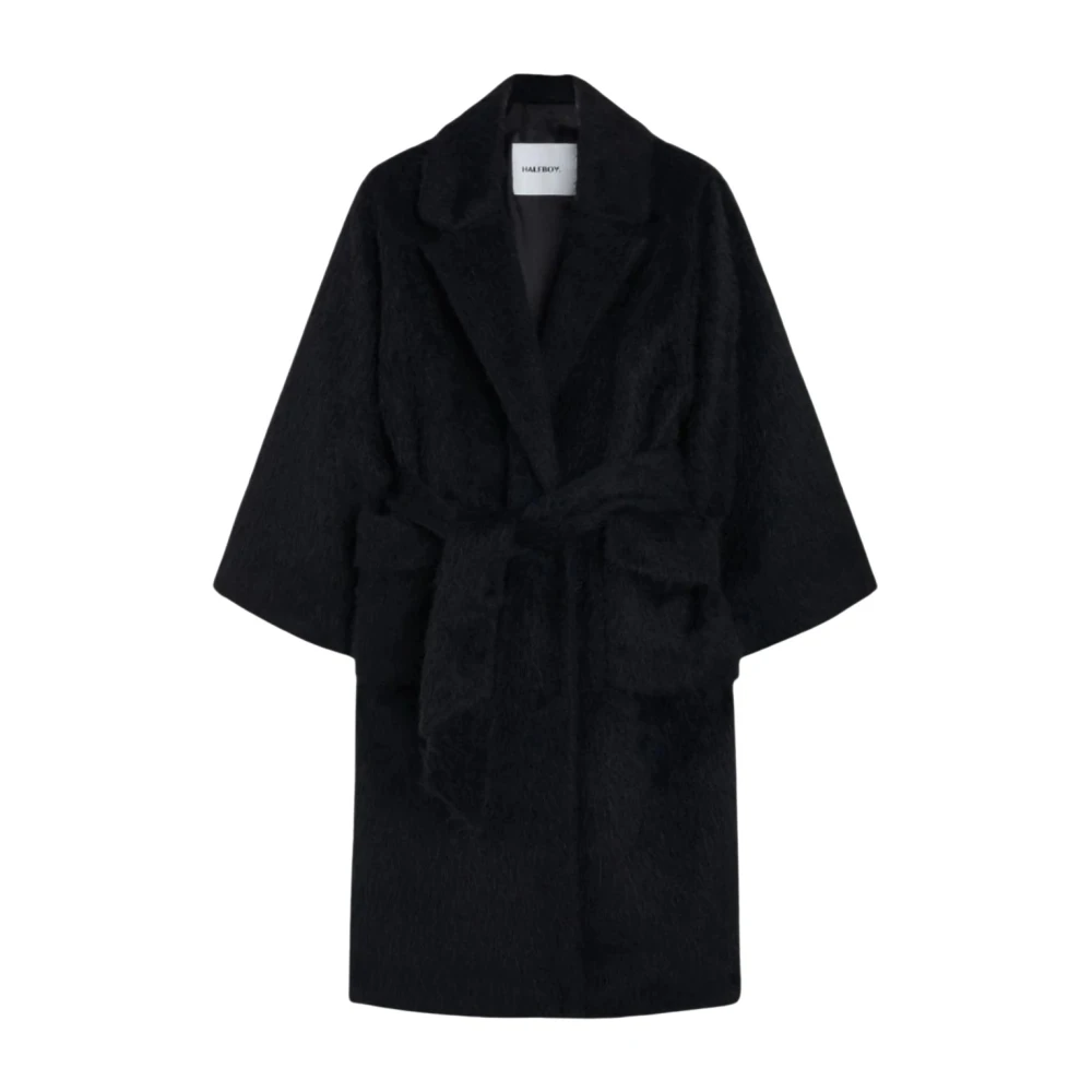 Halfboy Zwarte Mantel Ginny Gin Black Dames