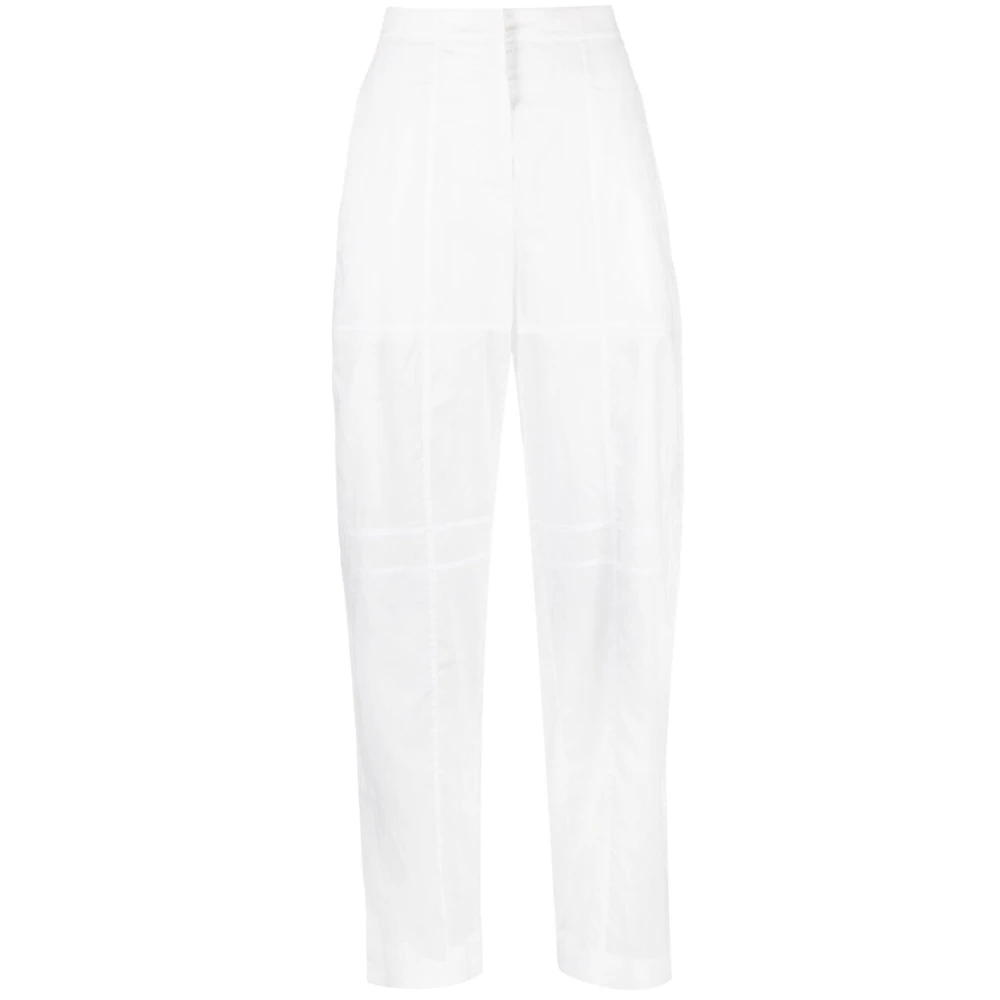 Jil Sander Wijde Pijp Witte Katoenen Broek White Dames