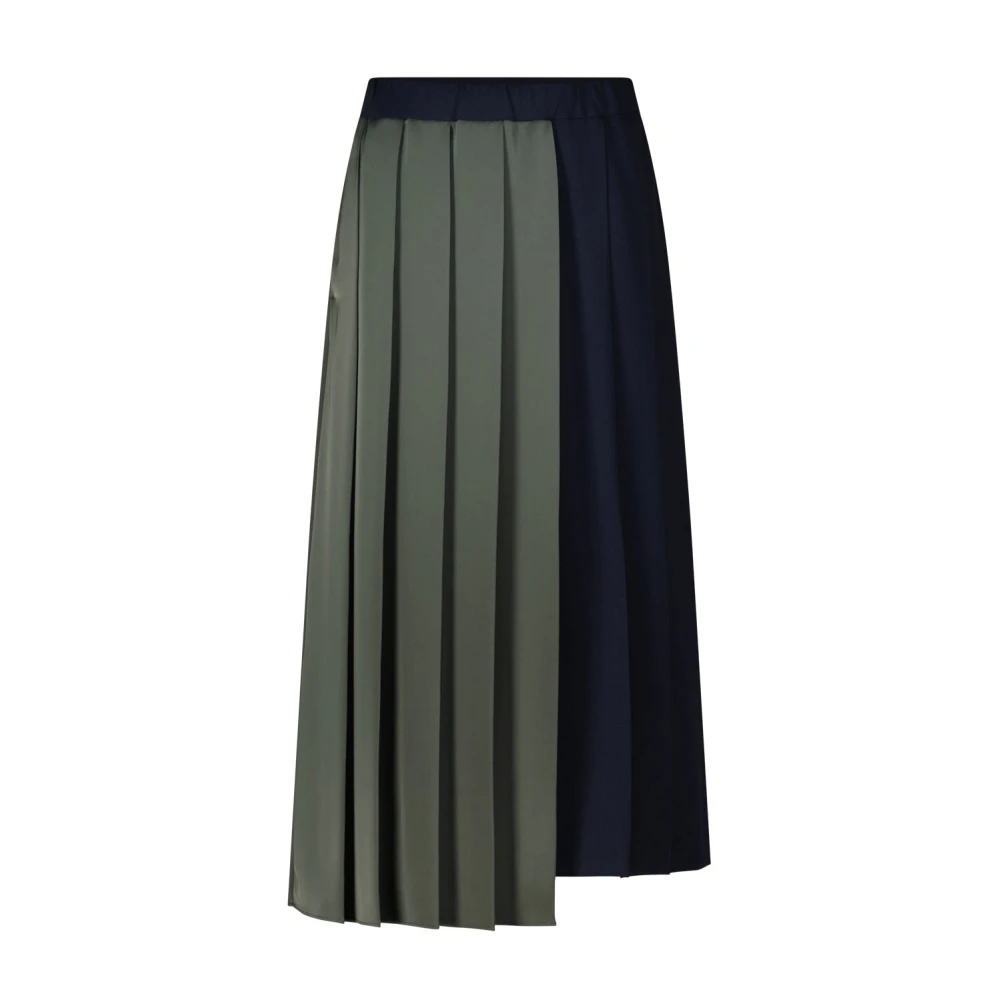 Max Mara Asymmetrische Plooienrok Managua Green Dames