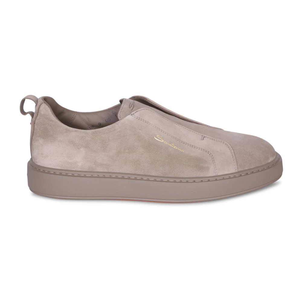 Santoni Men's Beige Sneakers,, Trainers Elevate Style Contemporary Look Size 9 Uk