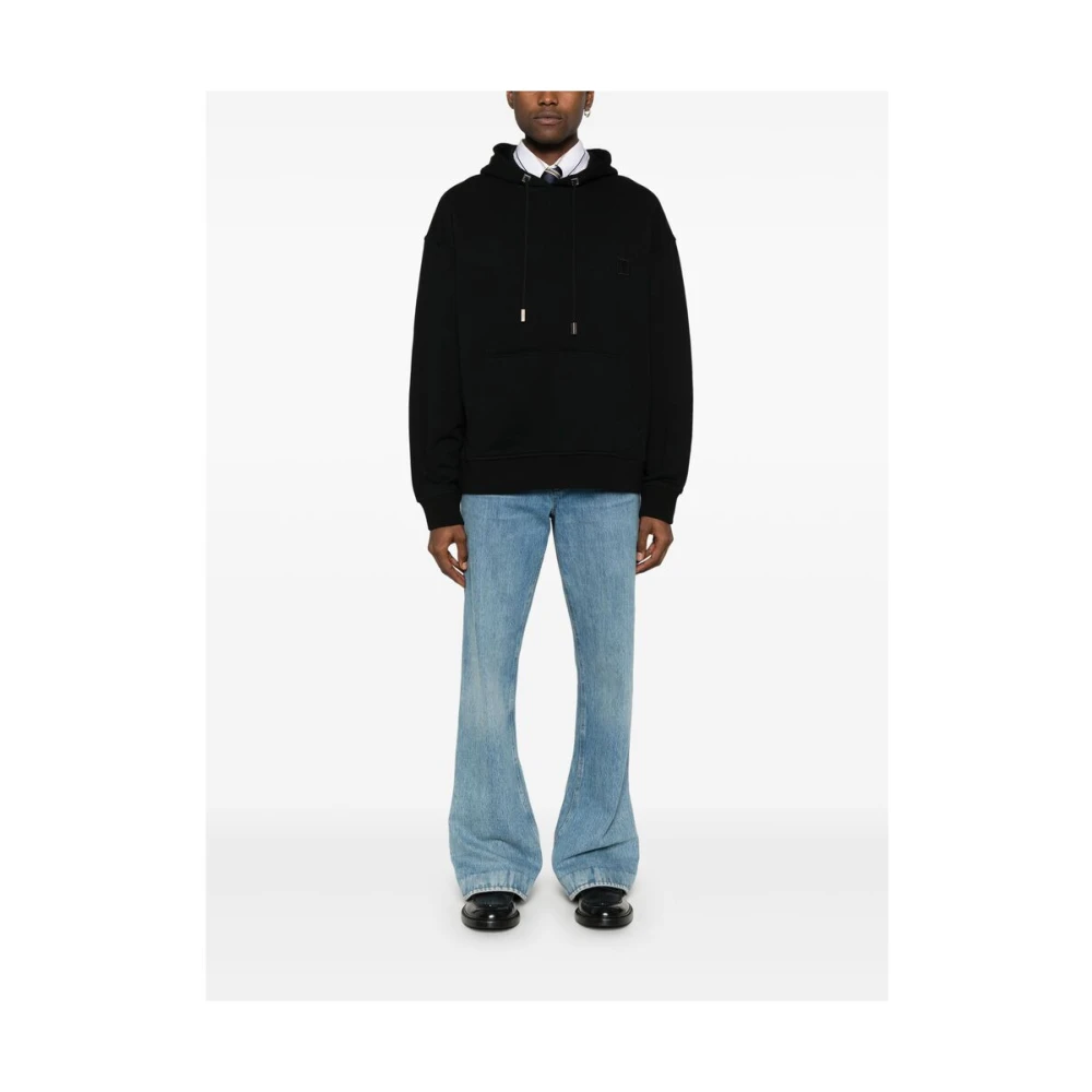 Wooyoungmi Zwarte hoodie met voorzak Black Heren