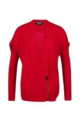 Lyxig Cashmere Röd Wrap Cardigan