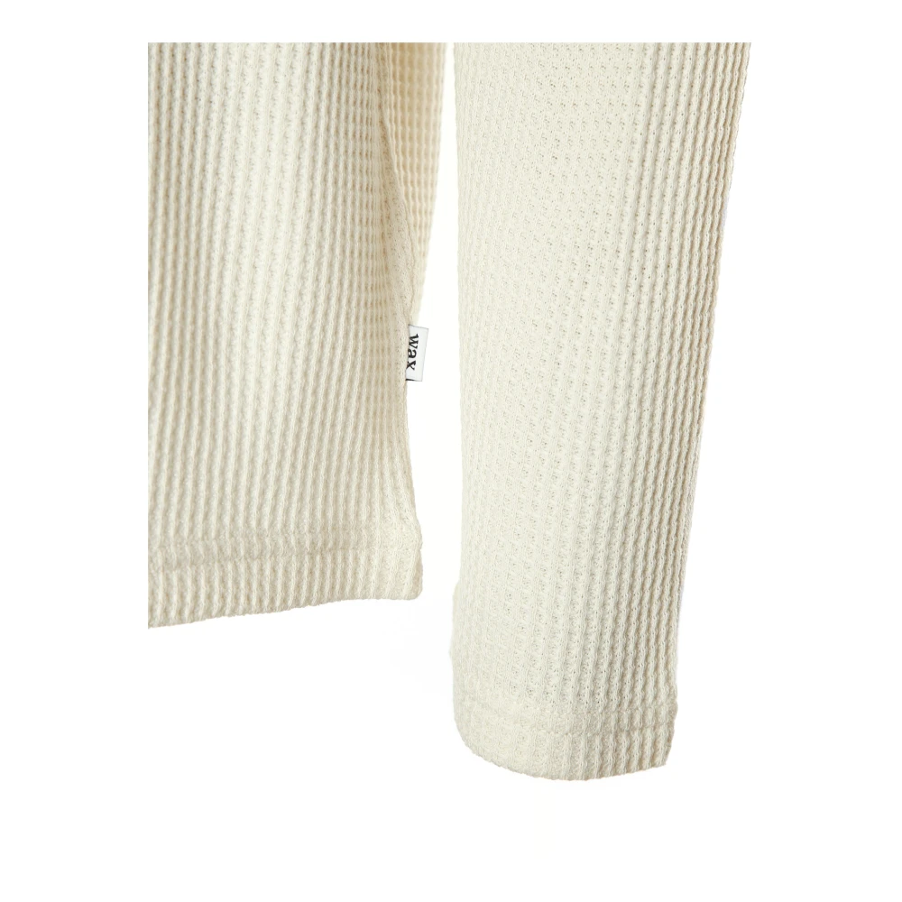 Wax London Geribbelde Longsleeve met Wafelstructuur Beige Heren