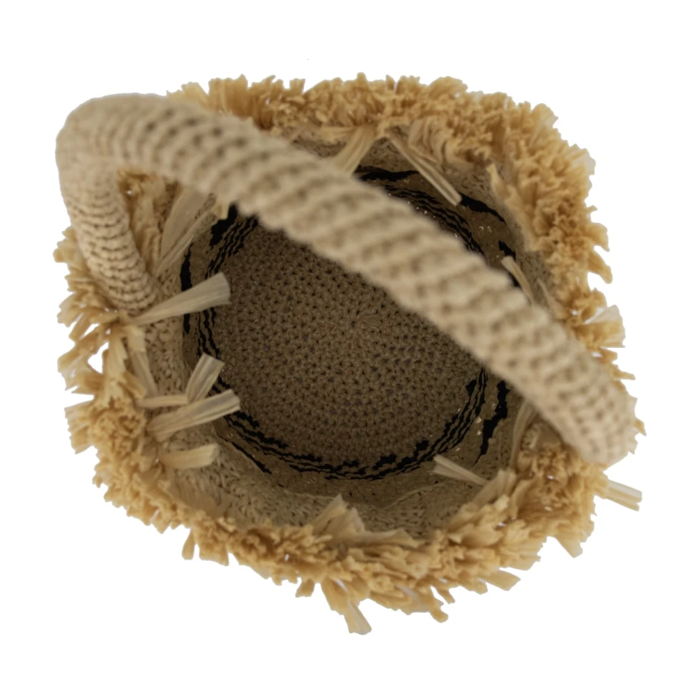 Miu Rotan Bucket Tas Dames Handtas Beige Dames