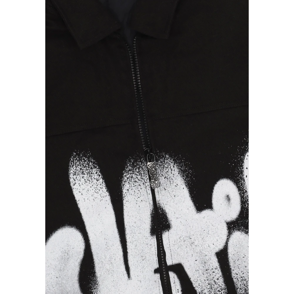 Disclaimer Zwarte Denim Gewatteerde Jas Ritssluiting Black Heren