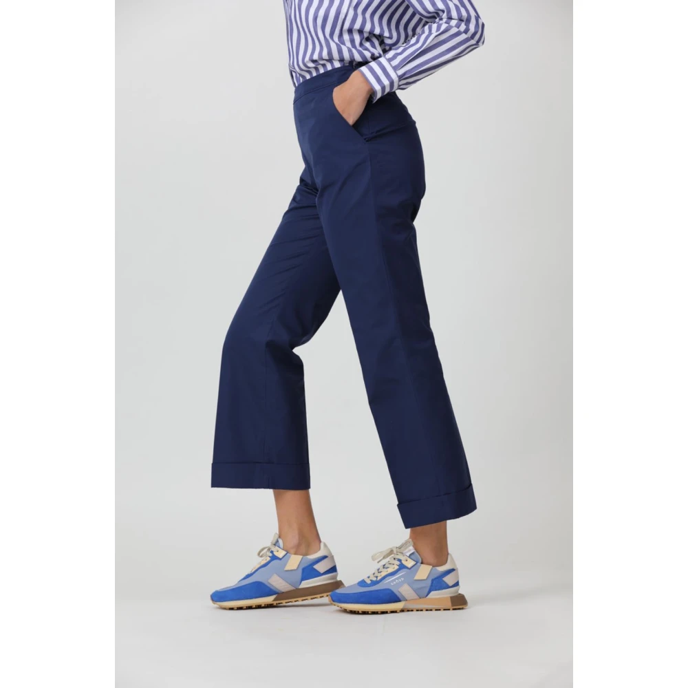 Aspesi Casual Katoenen Broek Blue Dames
