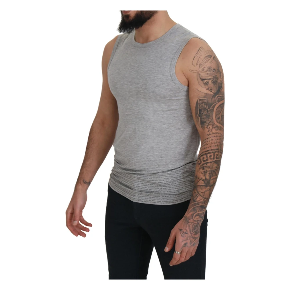 Ermanno Scervino Grijze Mouwloze Crewneck Tee Gray Heren