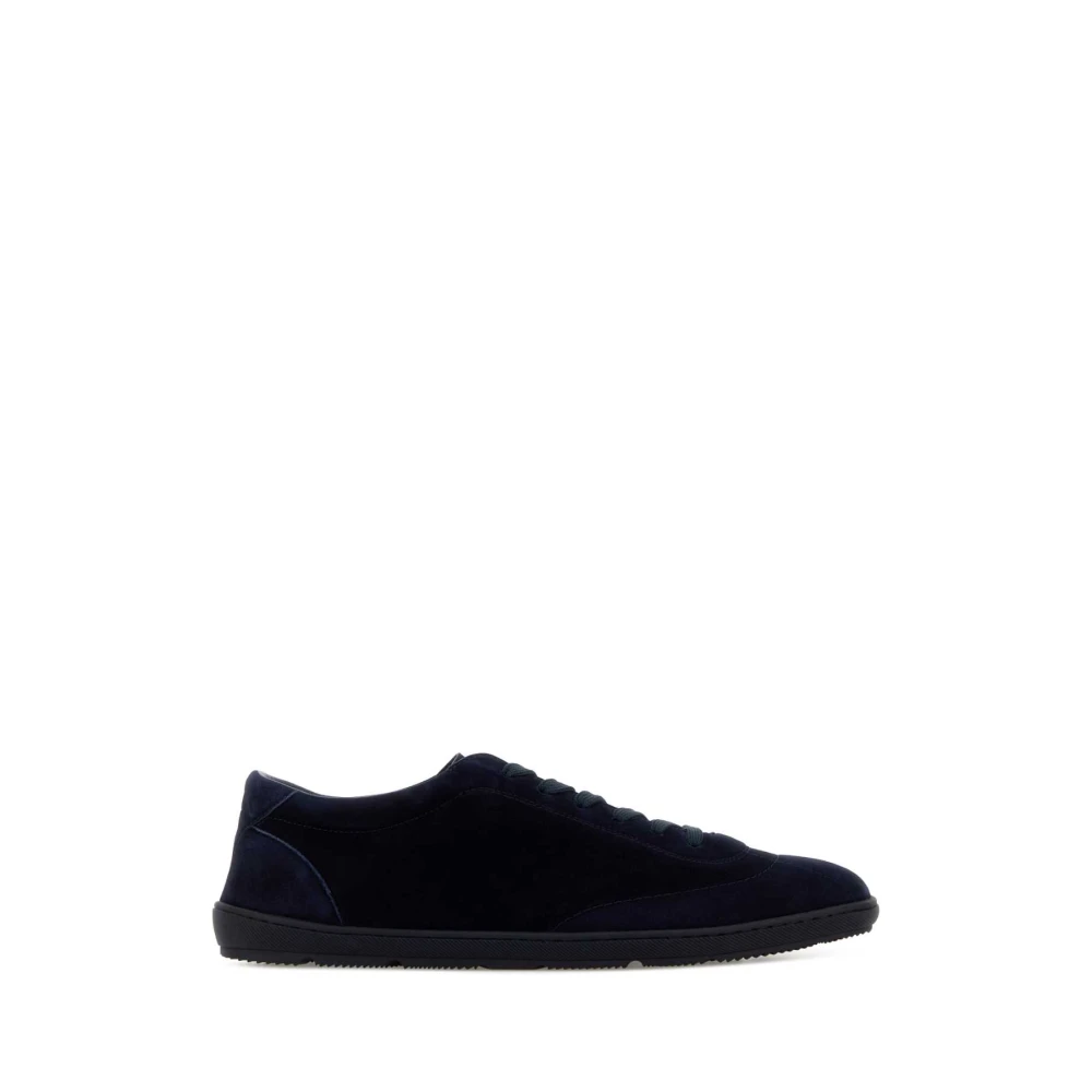 Brunello Cucinelli Suede Lichtgewicht Sneakers Heren Schoenen Blauw