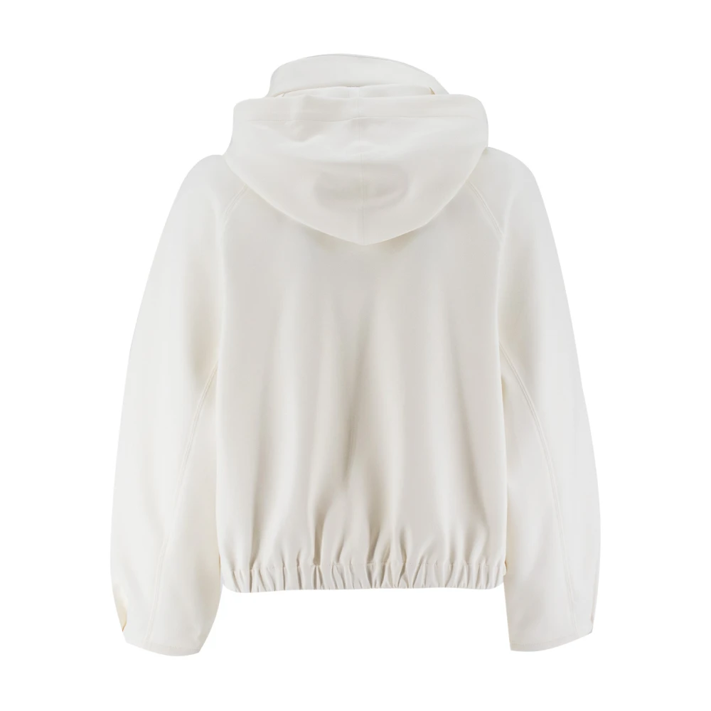 Duno Technische Stof Hoodie Jas White Dames