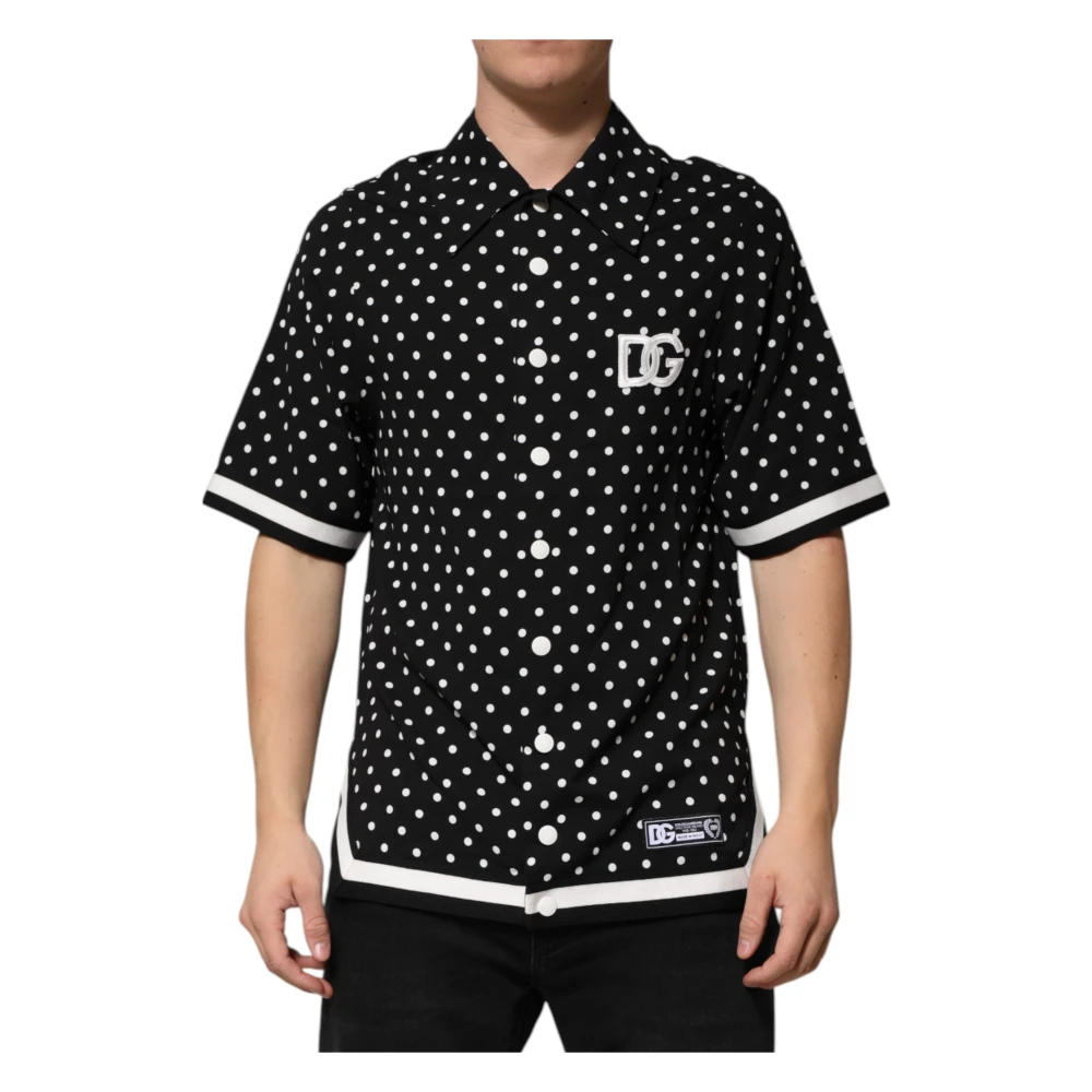 Dolce & Gabbana Black Polka Dot Polo T-Shirt - Male - Short Sleeve Shirts - S - Shirts