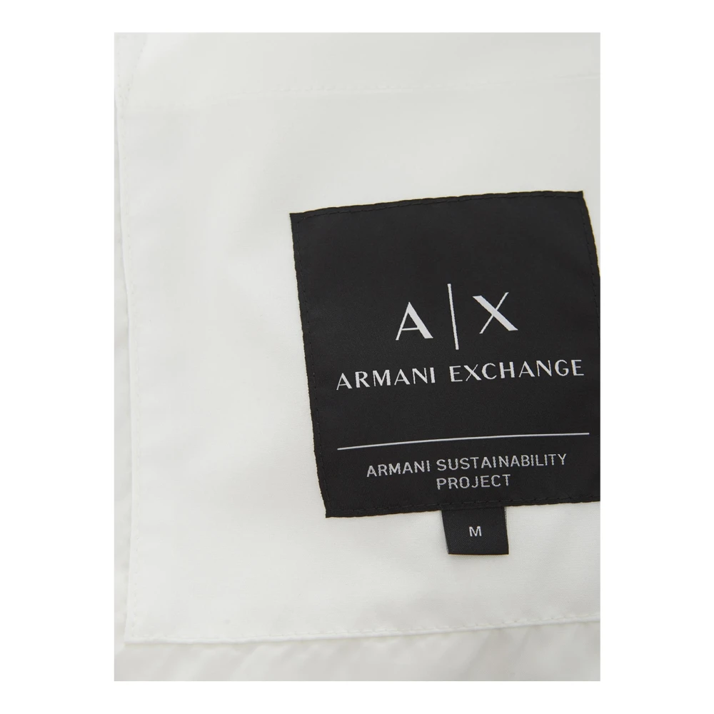 Armani Exchange Witte Gewatteerde Jas White Heren