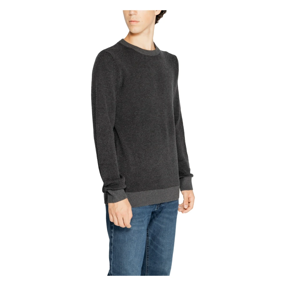 jack & jones Grijze Gebreide Ronde Hals Trui Gray Heren