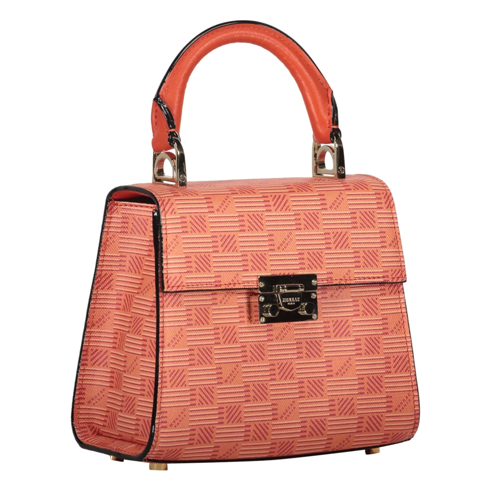 Moreau Paris Korrelig leren schoudertas met logo Orange Dames